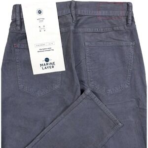 Marine Layer Corduroy Pants Men 32x30 Slim Fit Straight Leg Gray Chino Dress